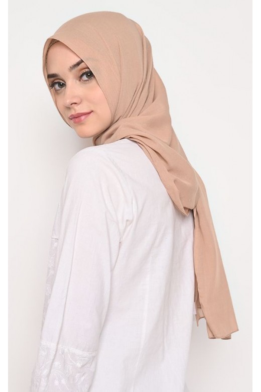 Pasmina Voal Gucci Jahit Tepi Tan
